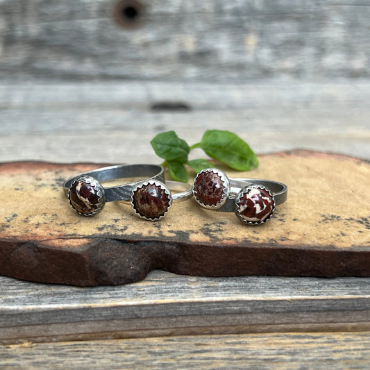 Brecciatted Jasper rings: Sterling Silver