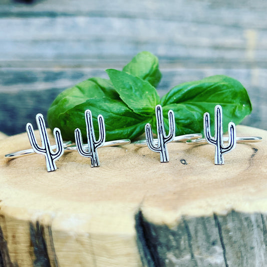 Saguaro Cactus Skinny Ring: Sterling Silver