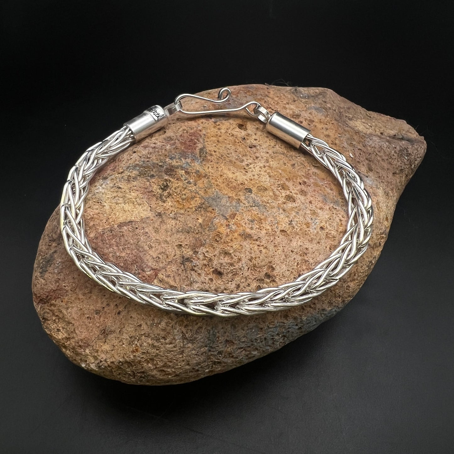 Elevate Your Style: Men's Handmade Fine Silver Foxtail Bracelet