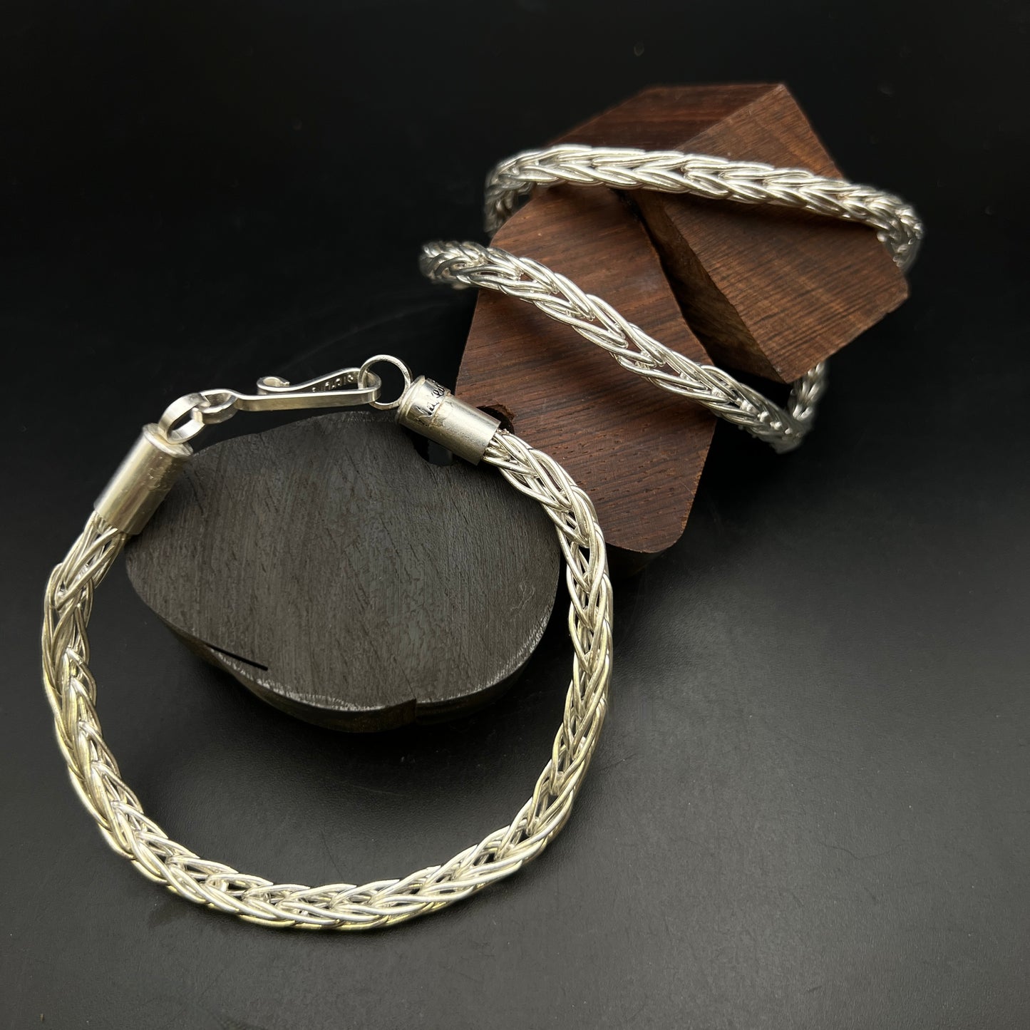 Elevate Your Style: Men's Handmade Fine Silver Foxtail Bracelet