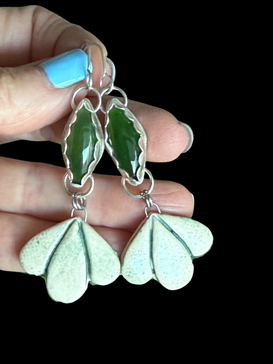 Imperial Jade Earrings: Sterling Silver