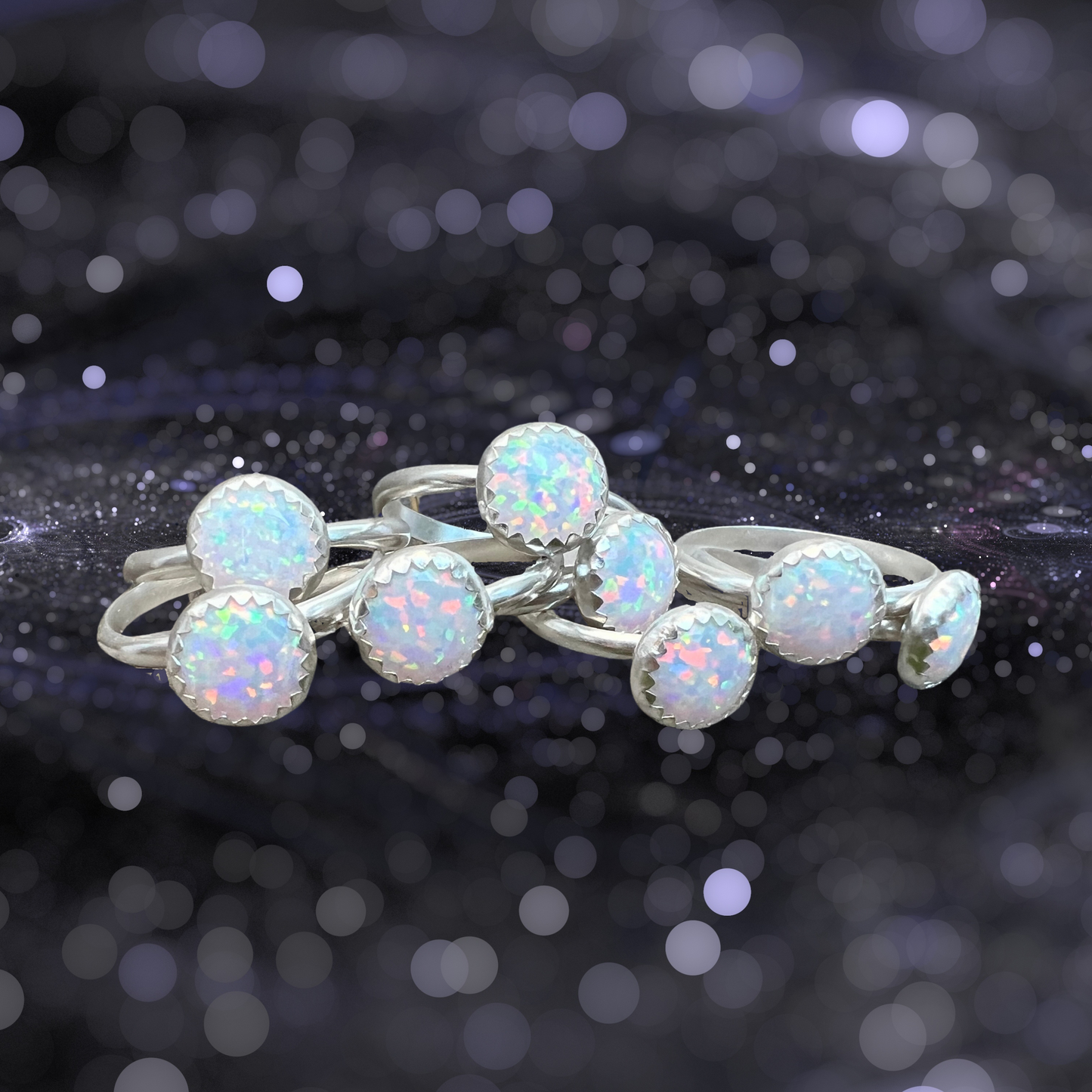 Shine Bright with Kycera White Opal Sterling Silver Ring