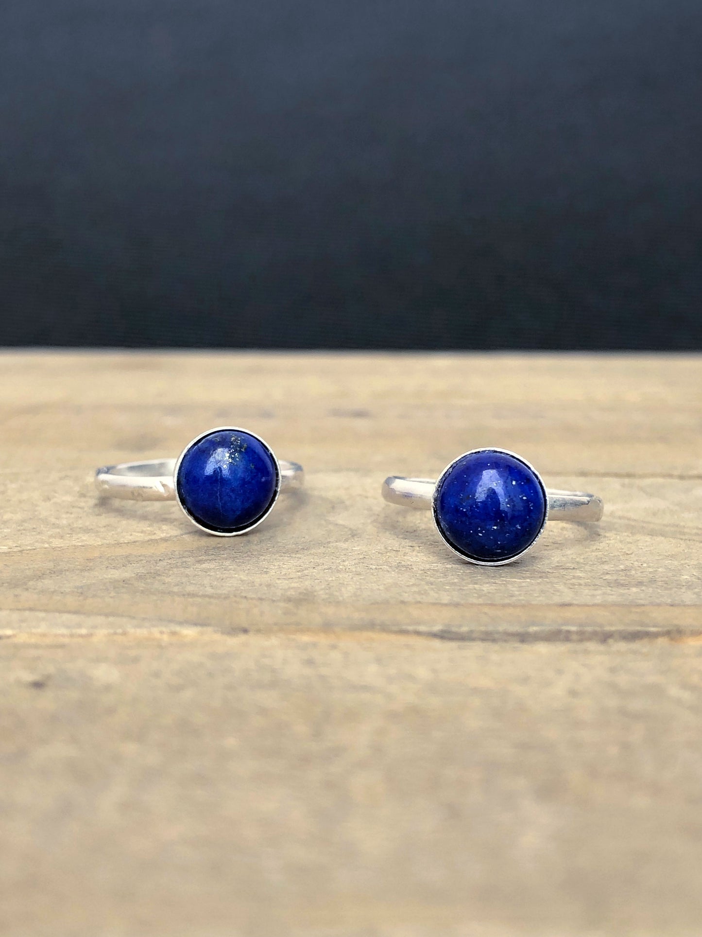 Minimalist Lapis Lazuli Ring: Sterling Silver