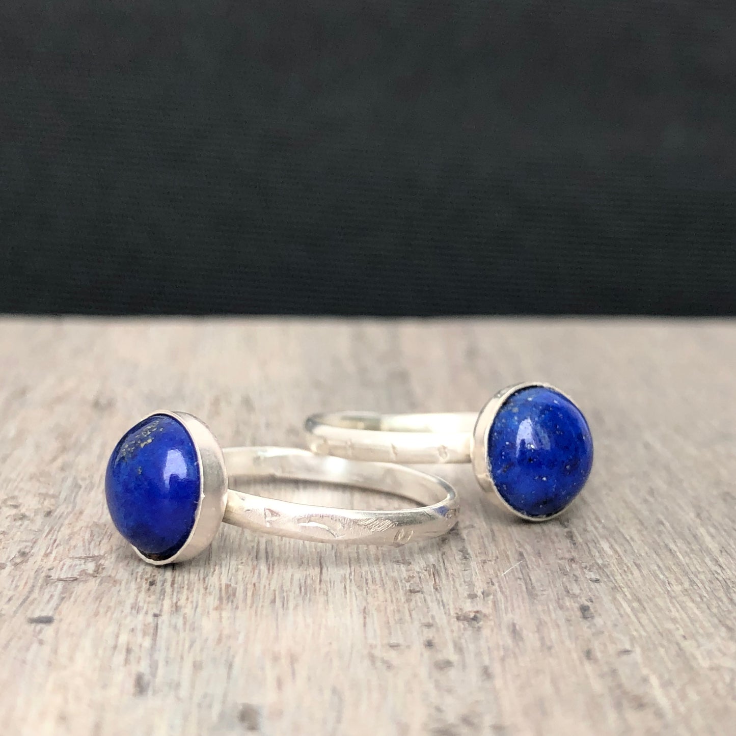 Minimalist Lapis Lazuli Ring: Sterling Silver