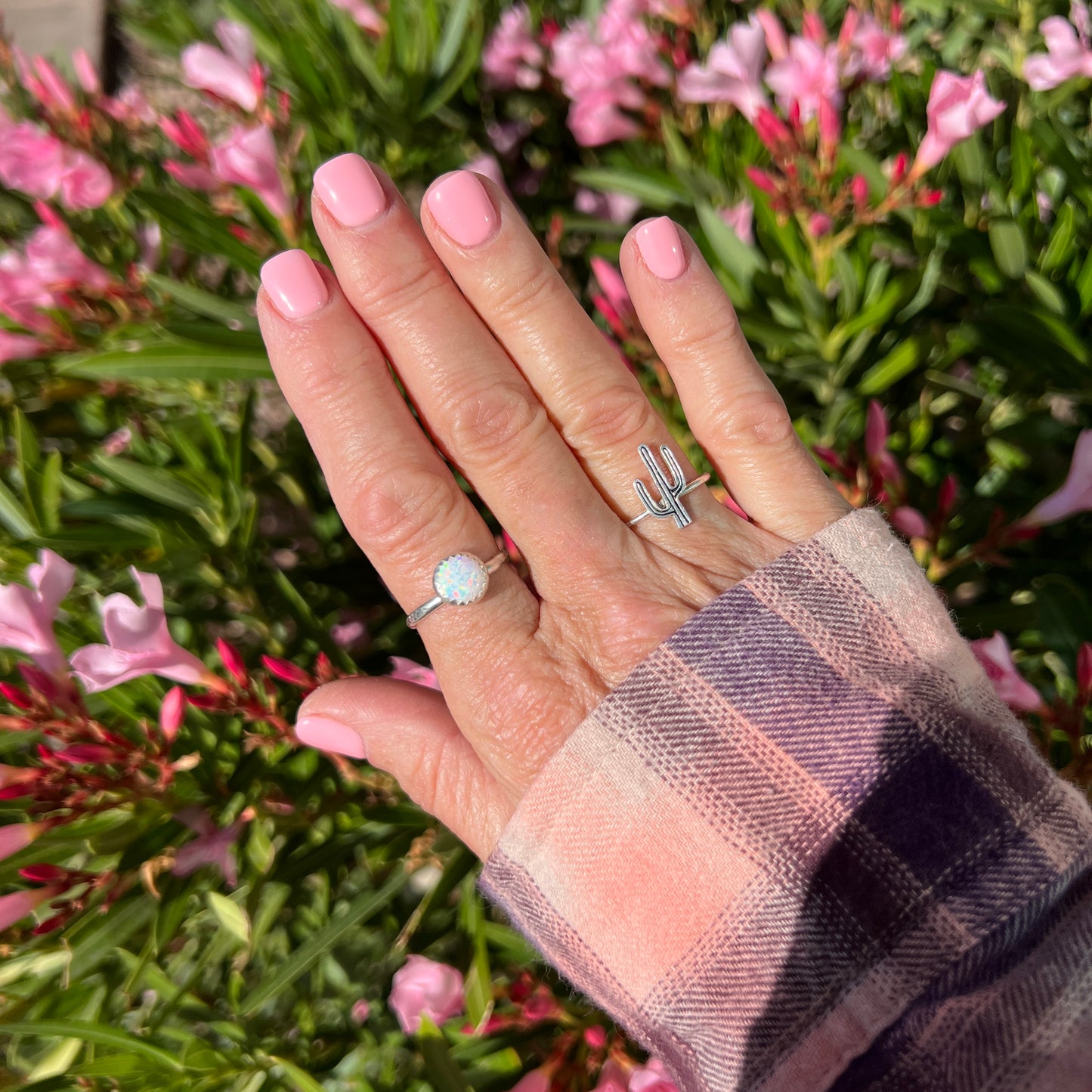 Shine Bright with Kycera White Opal Sterling Silver Ring