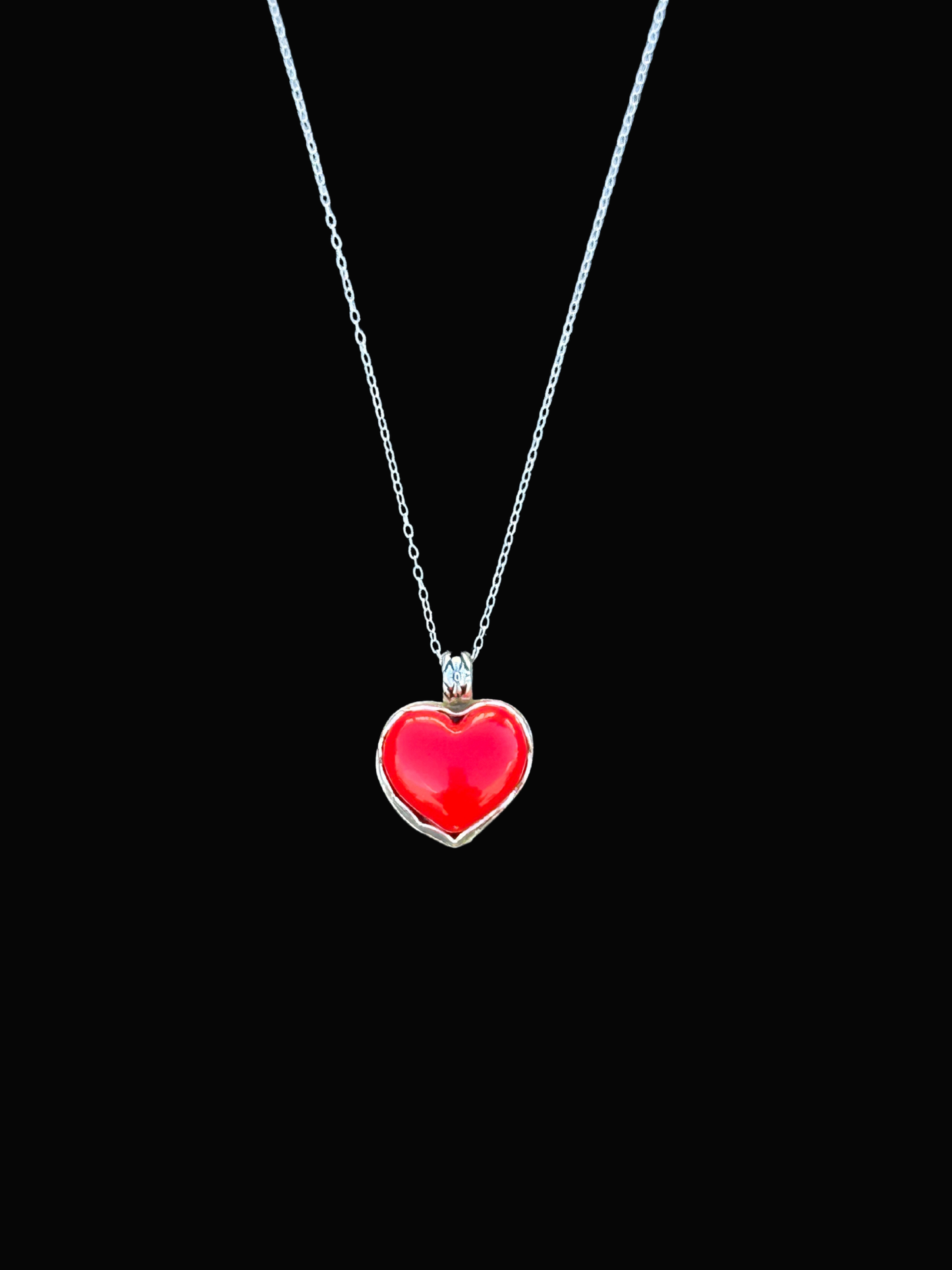 Reversible Heart Pendant Necklace: Silver & Gold