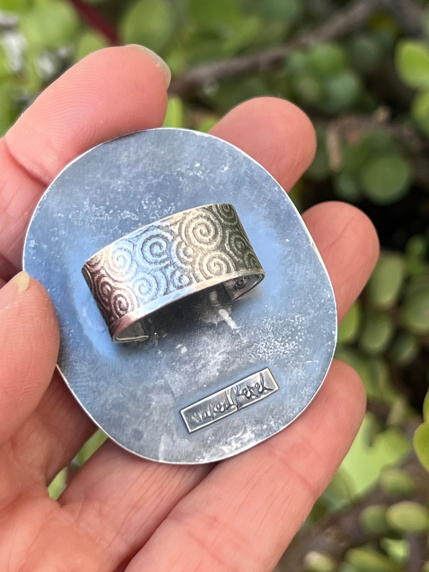 Rhodonite & Red Tigers Eye Cluster Ring with flowers: Sterling Silver