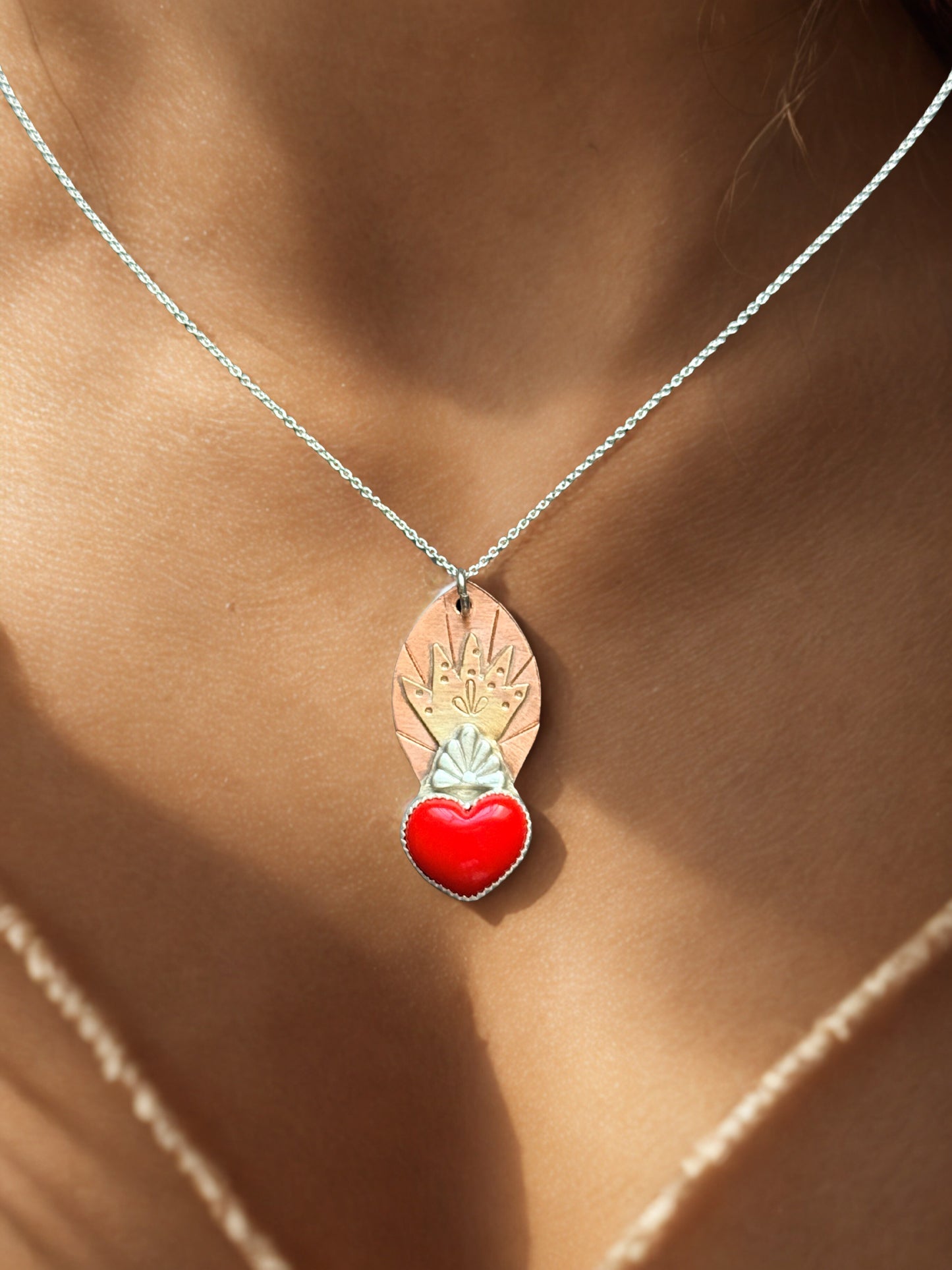 Jewelry Making Workshop - Sacred Heart pendant necklace