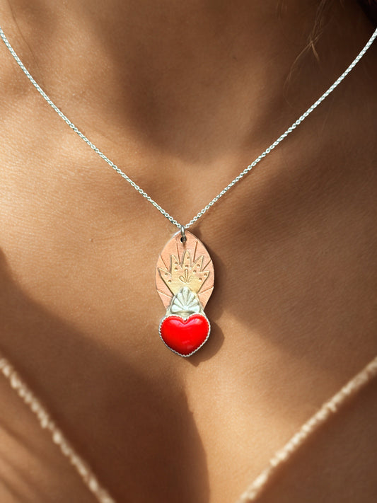Jewelry Making Workshop - Sacred Heart pendant necklace