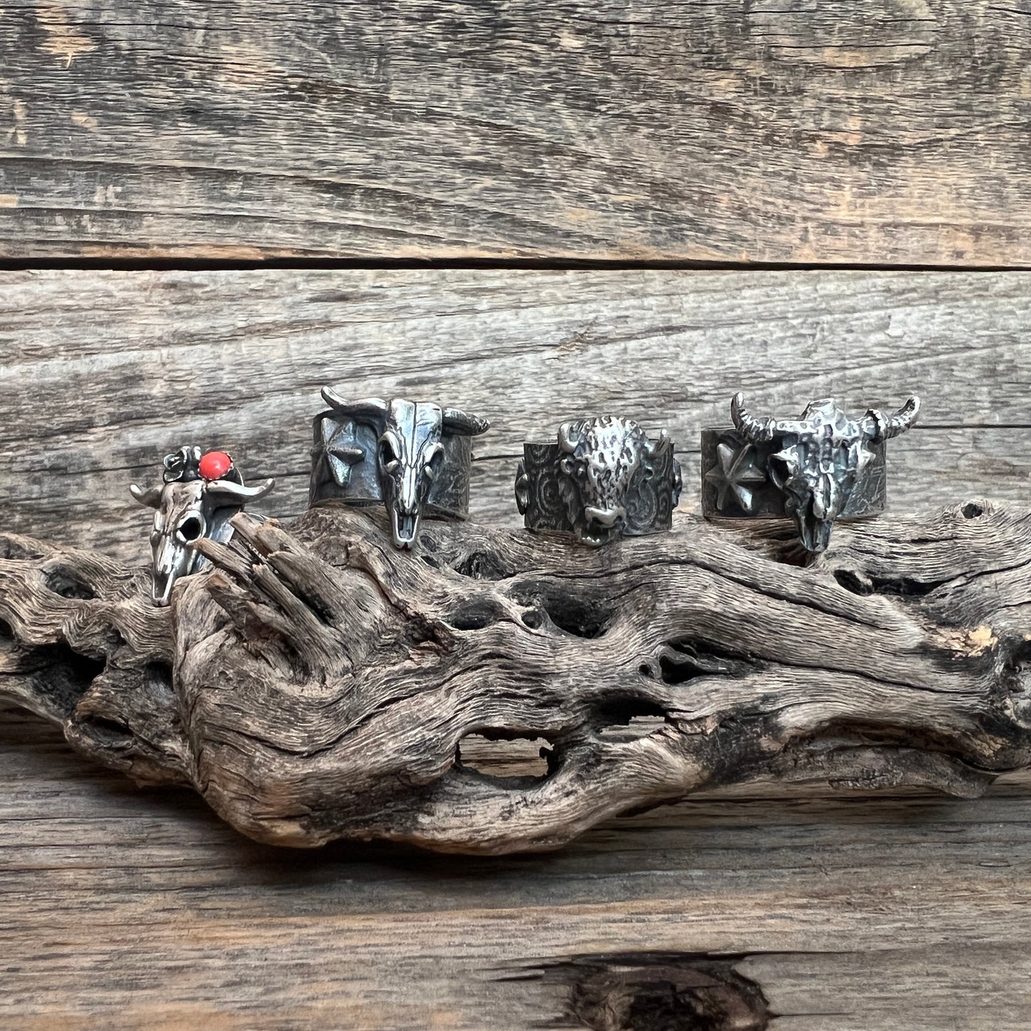 Southwest Chic: Handmade Longhorn and Bison Rings