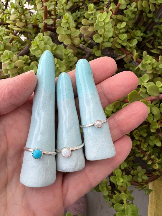 Dreamy Sleeping Beauty Turquoise Stacking Rings