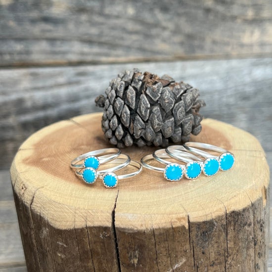 Dreamy Sleeping Beauty Turquoise Stacking Rings