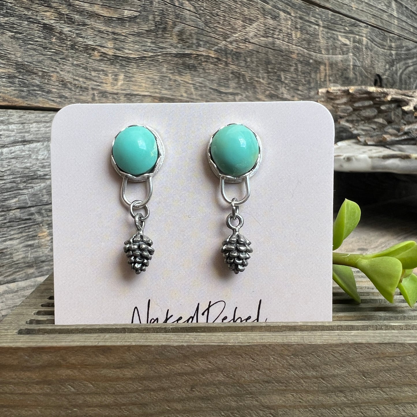 Nature-Inspired Nevada Turquoise Earrings: Sterling Silver