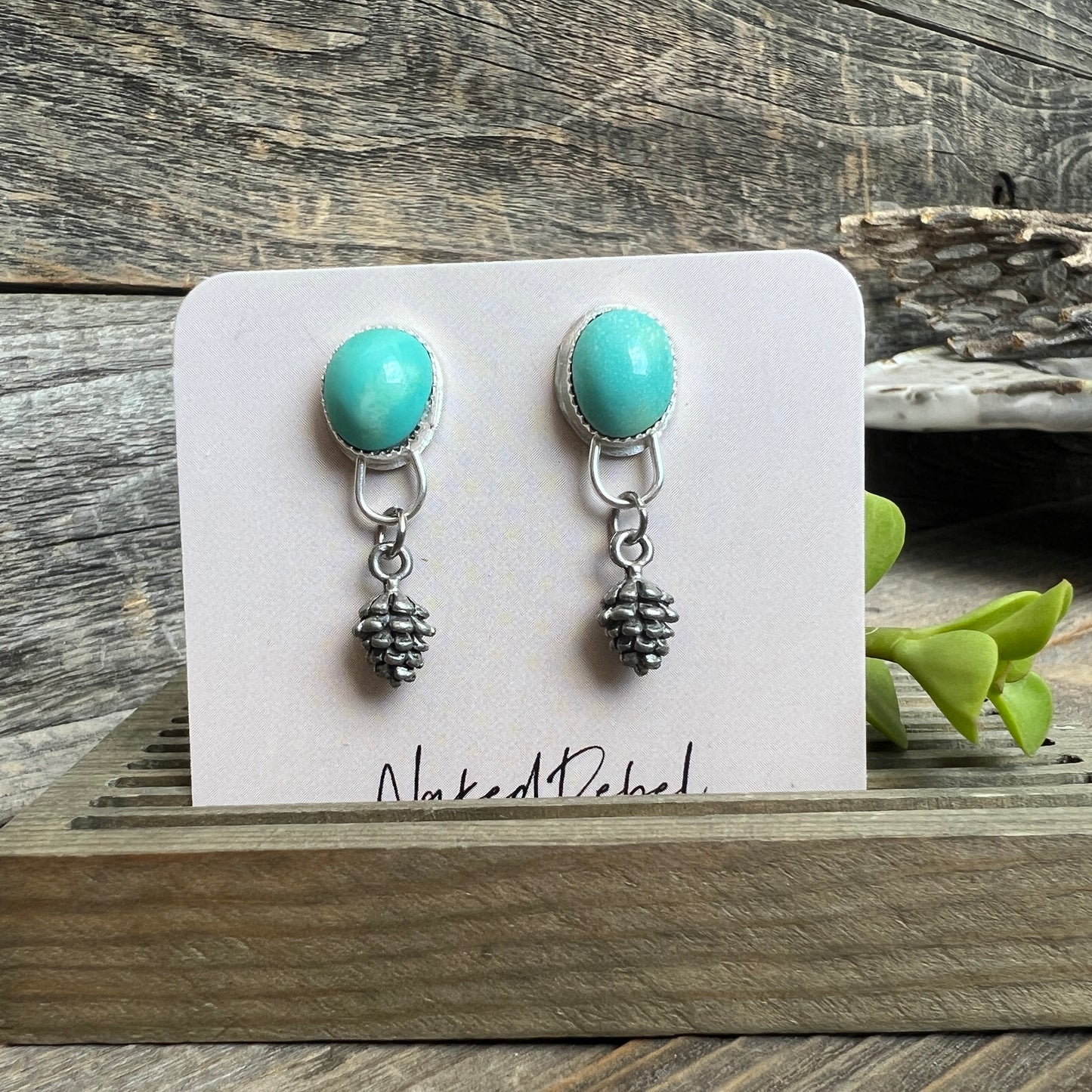 Nature-Inspired Nevada Turquoise Earrings: Sterling Silver