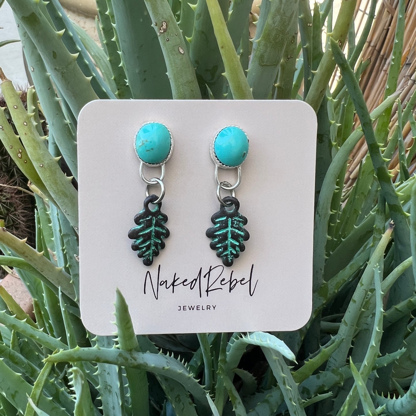 Nature-Inspired Nevada Turquoise Earrings: Sterling Silver