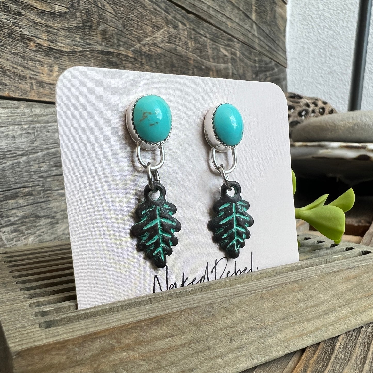 Nature-Inspired Nevada Turquoise Earrings: Sterling Silver