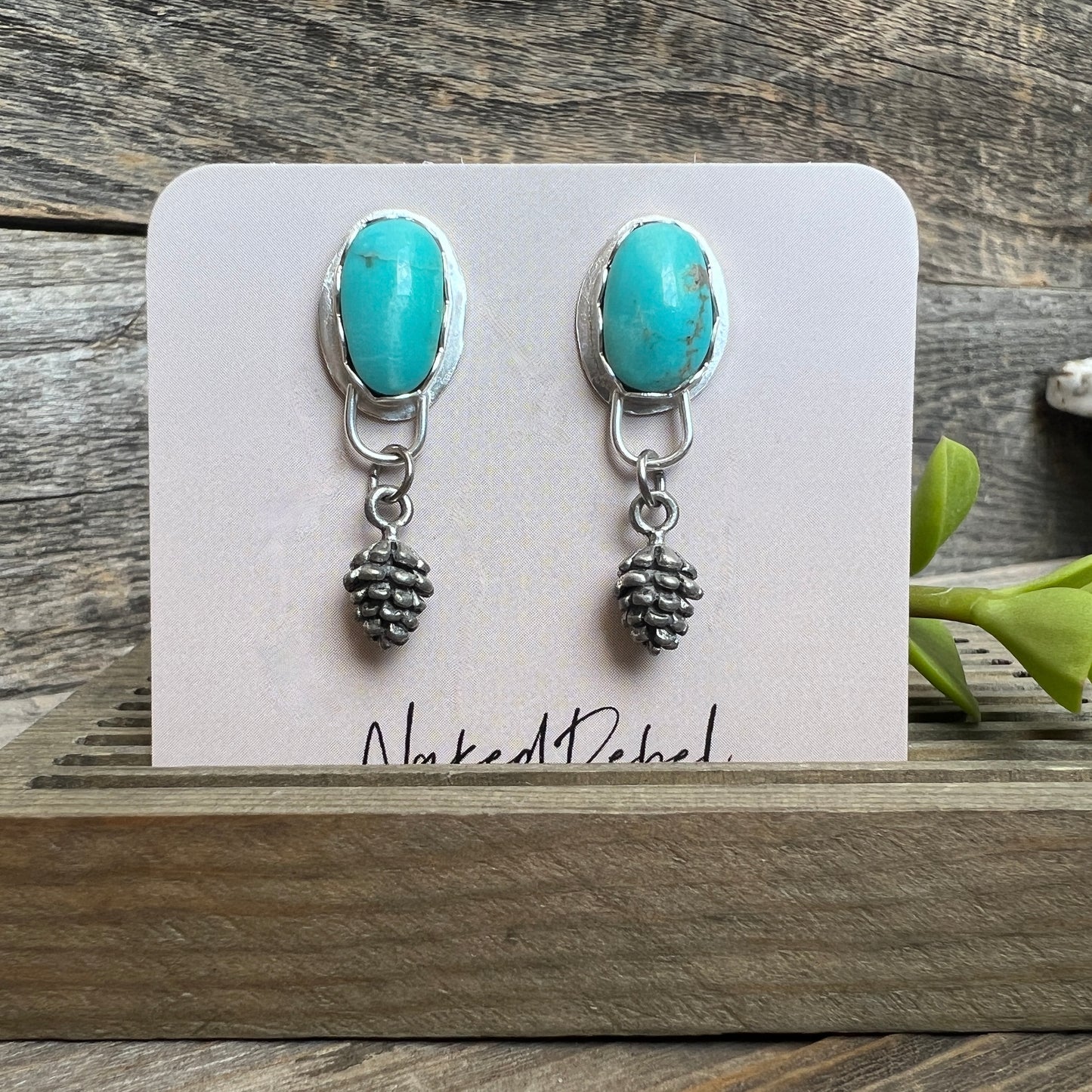 Nature-Inspired Nevada Turquoise Earrings: Sterling Silver