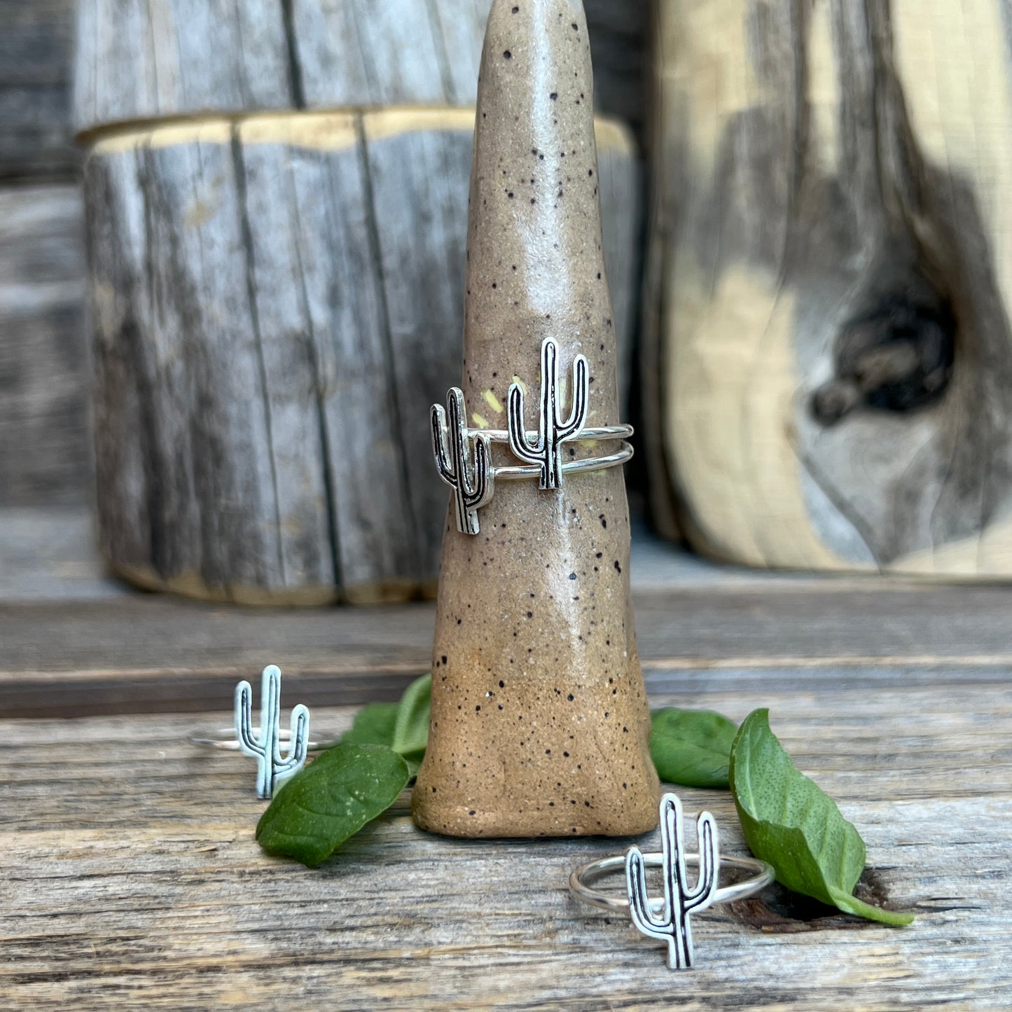 Saguaro Cactus Skinny Ring: Sterling Silver