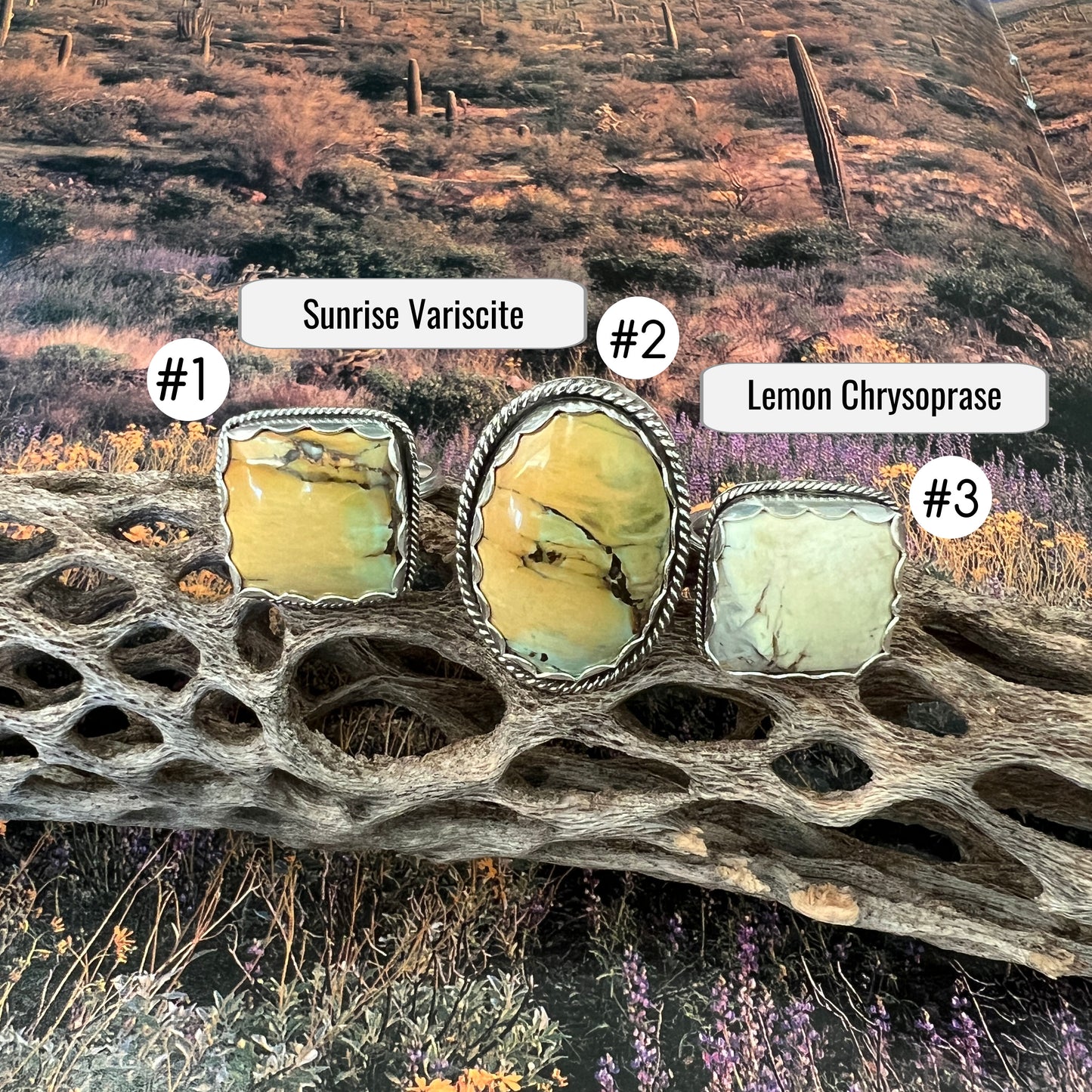 Australian Sunrise Variscite Sterling Silver Ring