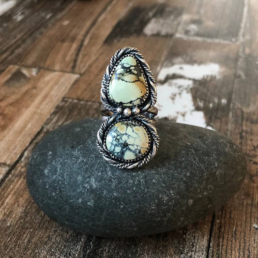 Artisan Sterling Silver Ring with Rare Tortoise Variscite