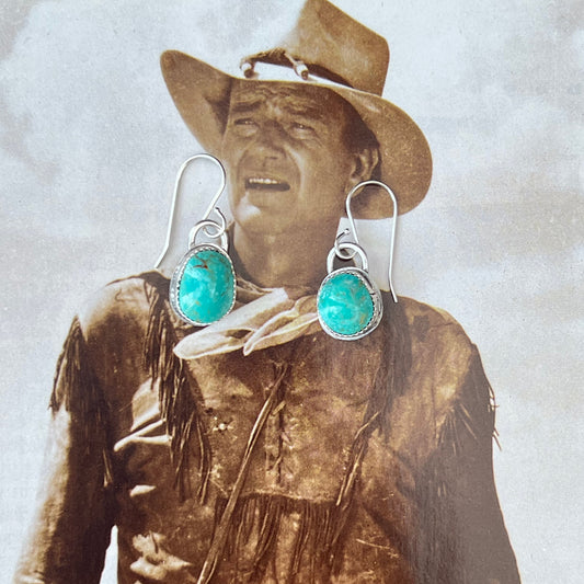 Arizona Turquoise drop earrings: Sterling Silver