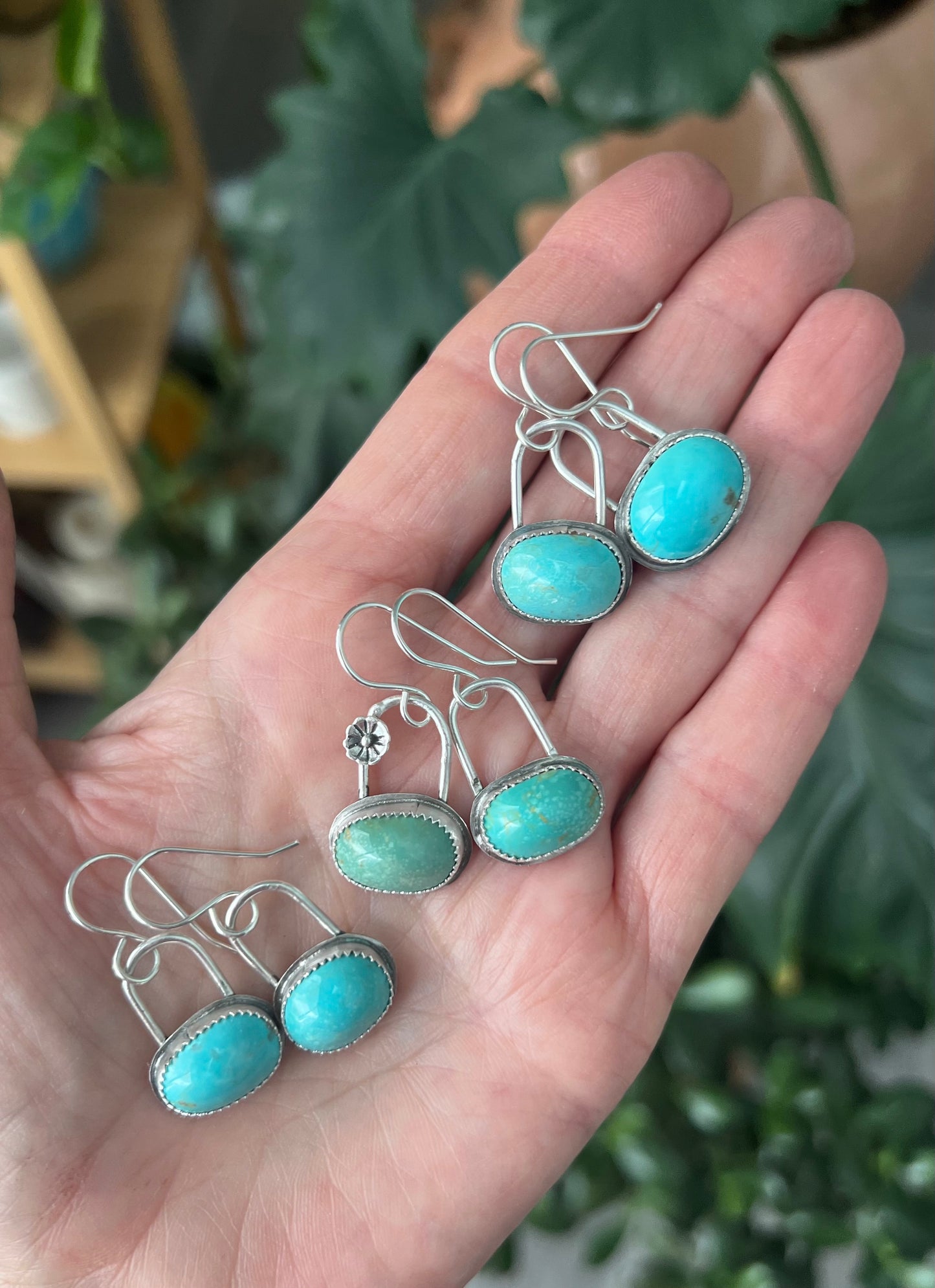 Turquoise Mountain drop earrings Sterling Silver
