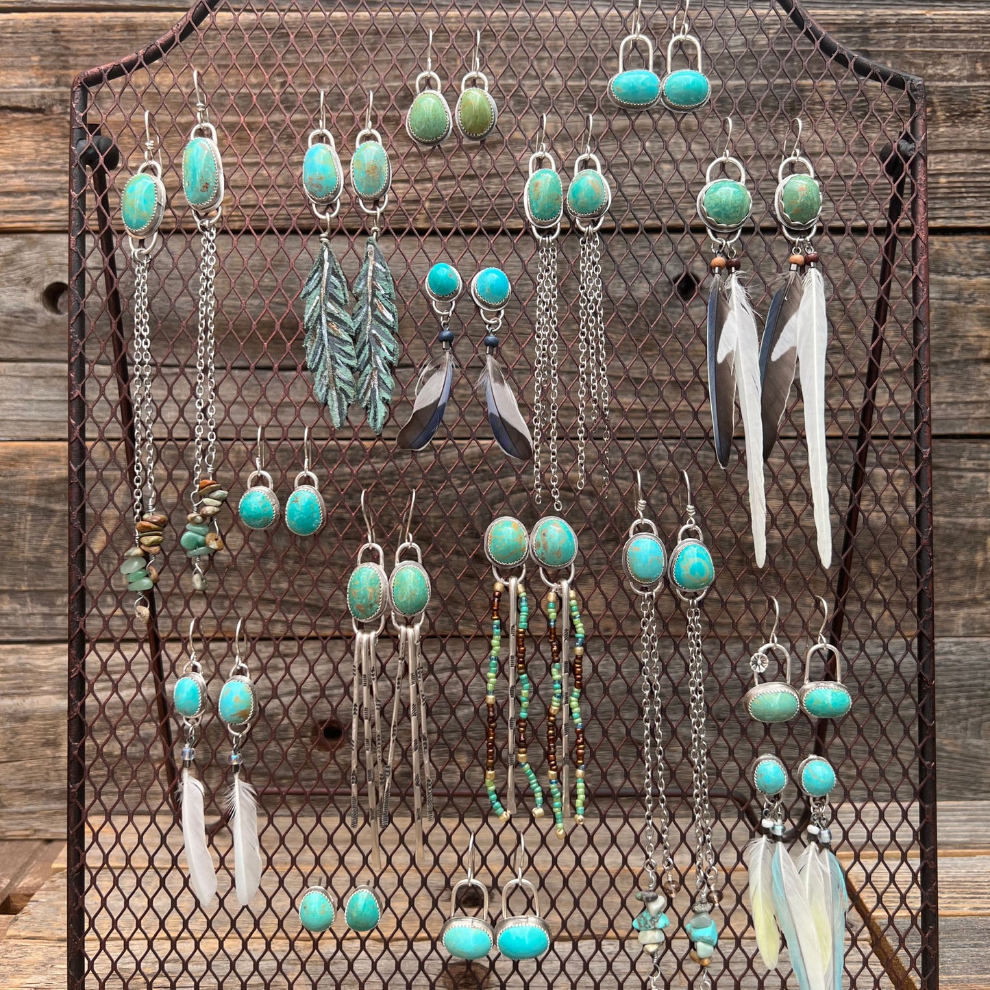 Turquoise Mountain drop earrings Sterling Silver