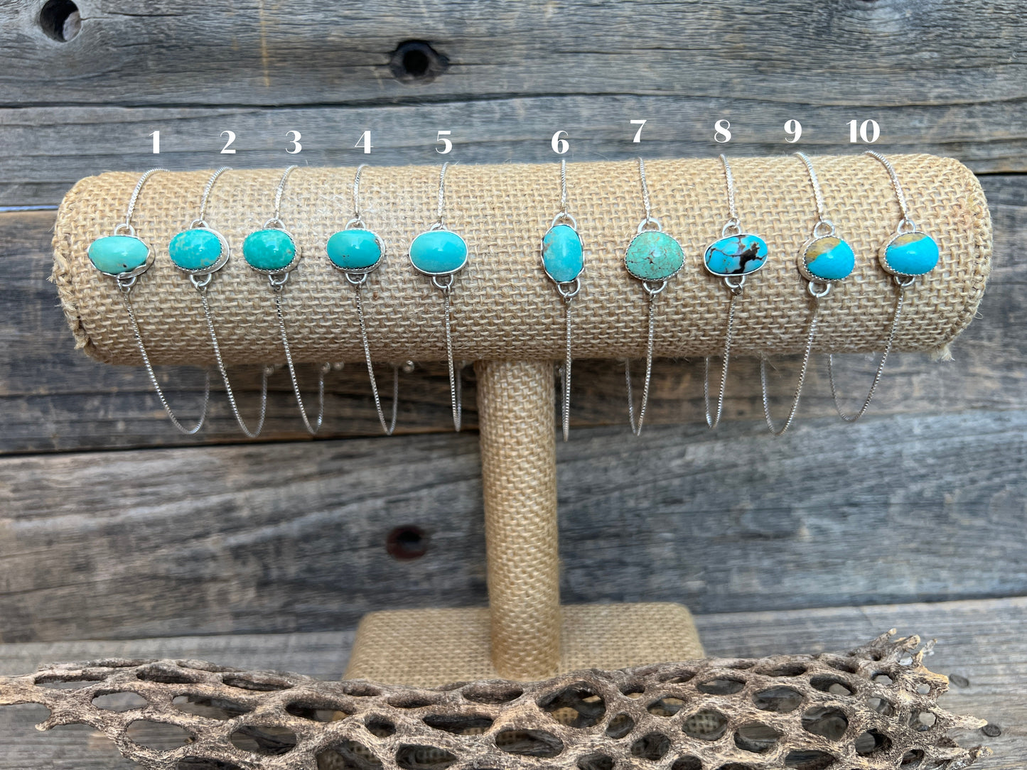 Turquoise Dream: Dainty Sterling Silver Lariat Bracelet