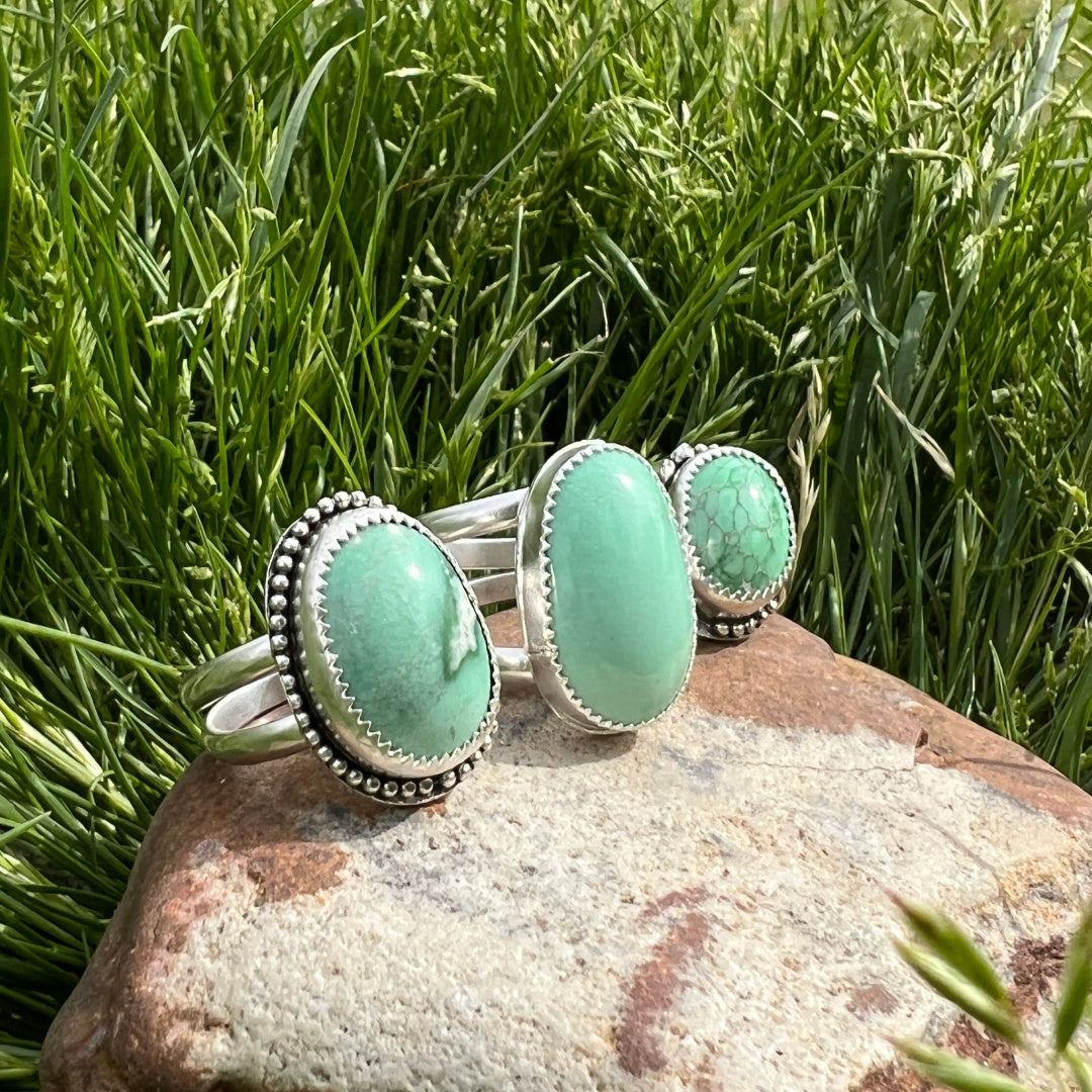 Stunning Lucin Variscite Rings in Sterling Silver